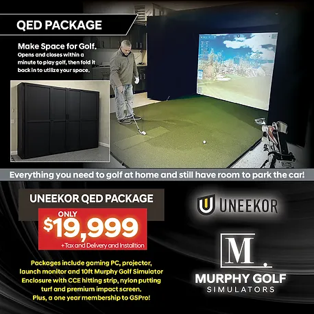 UNEEKOR QED and Murphy golf Simulator package